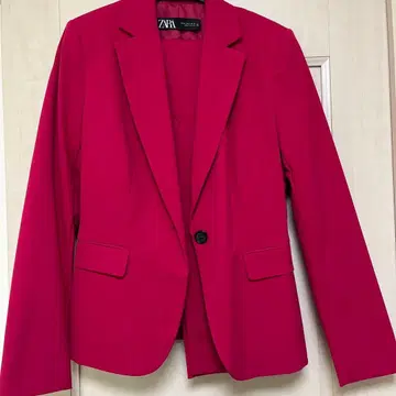 [ ZARA ] 비비드 핑크 테일러드 자켓 & 팬츠 세트