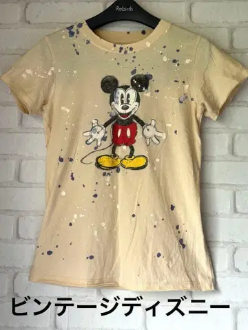 빈티지 디즈니 미키 페인트 T셔츠 M