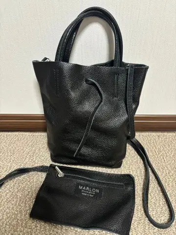 MARLON 가죽 미니 토트백 파우치 포함