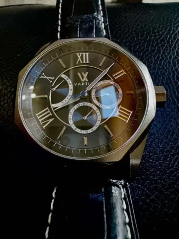 VARTIX PR01-0317 블랙 자동 시계 파워 리저브