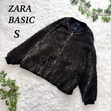 ZARA BASIC 보아 점퍼 S 사이즈 블랙 스팽글 개성있는 여성용