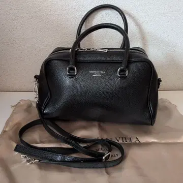CHRISTIAN VILLA 가죽 보스턴 백 블랙