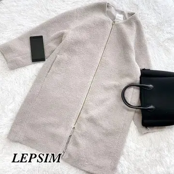 렙심 / 롱 코트 / 노카라 / 보아 / 코튼 / 루즈핏 L 사이즈