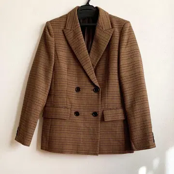 ANAYI 울 체크 더블 자켓 미사용 36