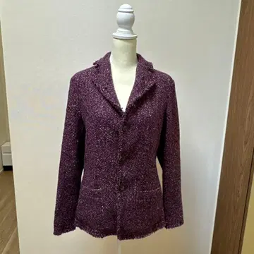 플랜테이션 퍼플 트위드 자켓