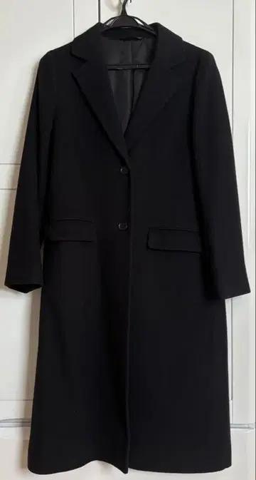 심플 블랙 롱 코트