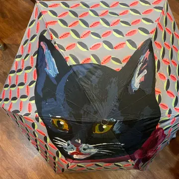 나탈리레테 우천 겸용 접이식 우산 Black cat 새상품