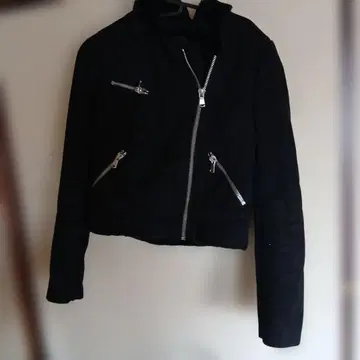 블랙 스웨이드풍 더블 라이더 자켓