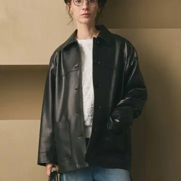새상품 BEAUTY&YOUTH 가죽 라이크 커버올 자켓