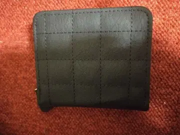 블랙 격자무늬 접이식 지갑