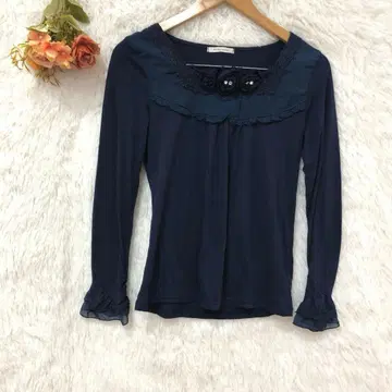 axes femme 엑시즈팜 레이스 꽃 모티브 티셔츠 [ M ]