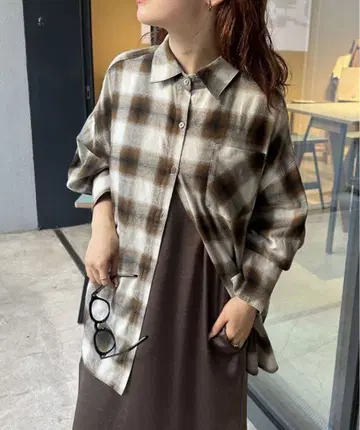 mystic 체크 셔츠