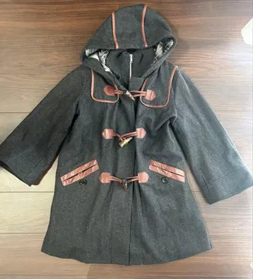 뮤닉 그레이 울 혼방 후드 부착 더플 코트