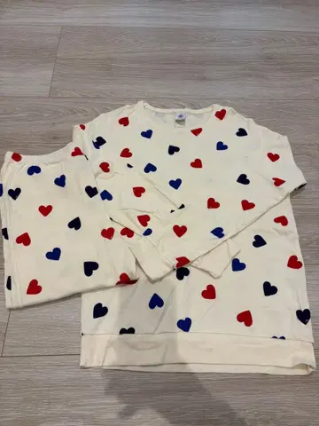 쁘띠바토 파자마 XS 룸웨어 여성용 하트 셋업