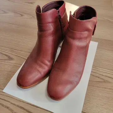 여성용 빨간색 가죽 스웨이드 부츠