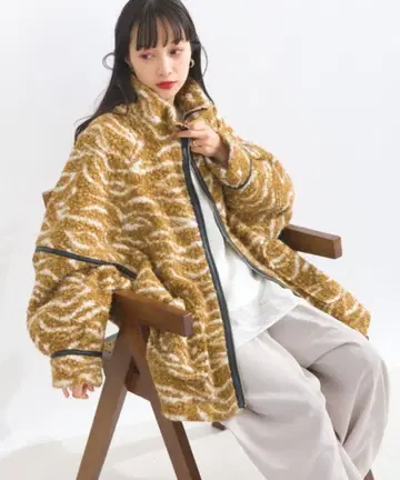 terrace 보아 집업 블루종 루즈 자켓 브라운