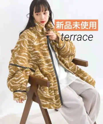 terrace 보아 집업 블루종 루즈 자켓 브라운