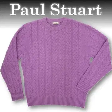 폴 스튜어트 니트 스웨터 핑크 퍼플 캐시미어 100% 피셔맨