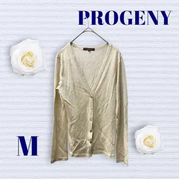 PROGENY 가디건 총 라메 긴팔 앞 버튼 스트레치 소재 오피스