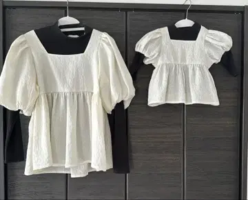 쁘띠마인 리앙 모자 코디 시밀러룩 꽃무늬 긴팔