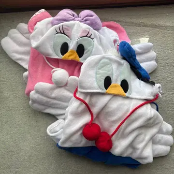 Disney 도날드&데이지 후드 부착 판초