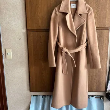 에스트네이션 UMA 베이지 고급 울 롱 코트