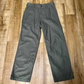 올리브 그린 워크 팬츠 스트레이트