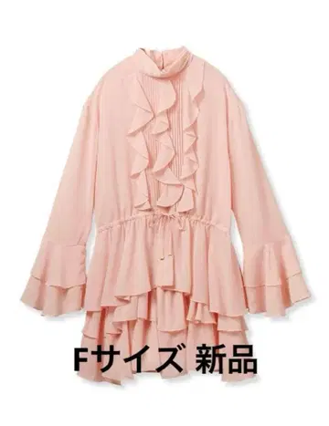 릴리 브라운 LILY BROWN 쉬폰 프릴 셋업 핑크 F 새상품