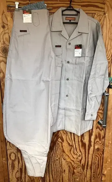 관동 연 작업복 면 100% 자수 오픈 LL 초초롱 85cm 그레이