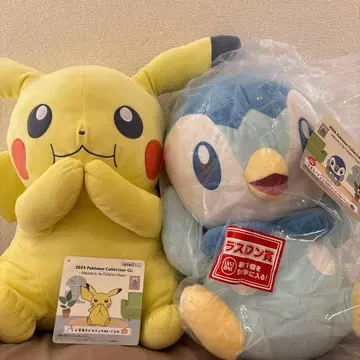 포켓몬 제일복권 A상 라스트원상 등신대 봉제 인형 세트 피카츄 팽도리