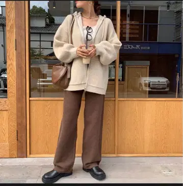 BLATE 포근하고 부드러운 더블 지퍼 니트 후드티