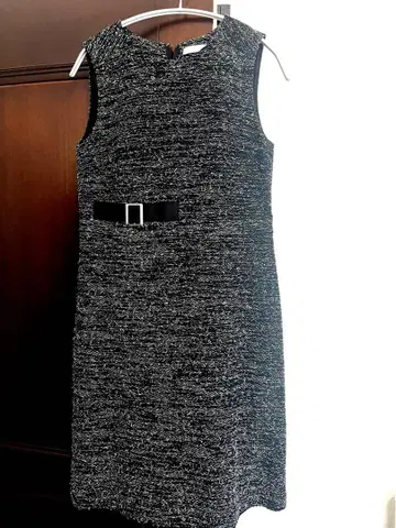 띠어리 럭스 슬리브리스 트위드 원피스 벨트 포함