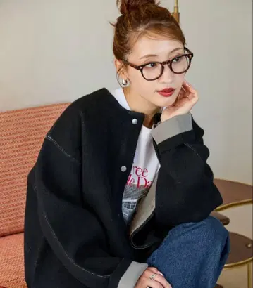 FREAK'S STORE 한정판 배색 스냅 니트 가디건