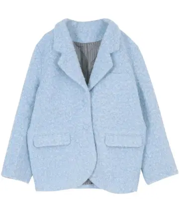 [ 완판 ] miette 페이크 울 자켓 라이트 블루 샤기 코트 레트로