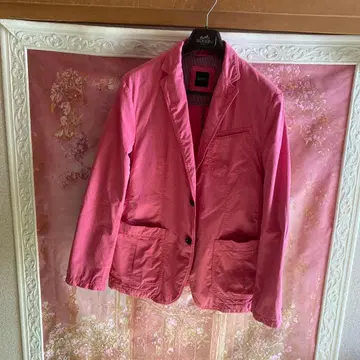 hugo boss 마젠타 핑크 코튼 혼방 테일러드 자켓 48