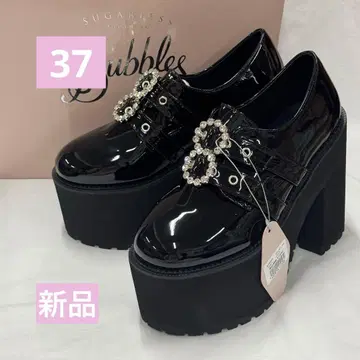 BUBBLES 더블 버클 통굽 신발 사이즈 37