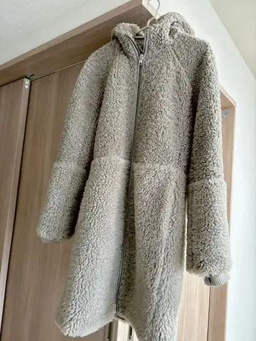 J.Crew 후드 부착 보아 롱 코트 XXS