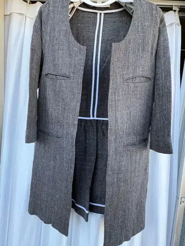 bacca 그레이의 린넨풍 롱 코트