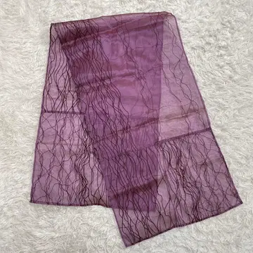 시어 스카프 보라색 퍼플 스톨 숄 광택 비침 고급 목도리