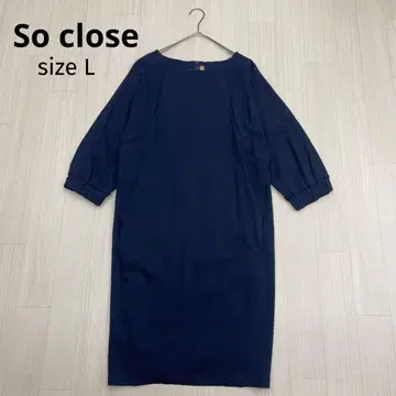 So close 스트레치 7부 소매 튜닉 원피스 네이비 L