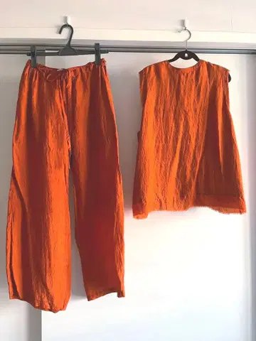 12/25까지 [ uryya ] 실크 100% 오렌지 셋업