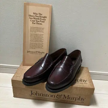 새상품 미사용 Johnston&Murhy 천연 가죽 로퍼 24.5 USA