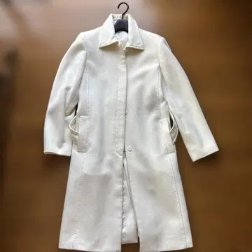 lui chantant 화이트 롱 코트 벨트 포함