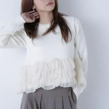 니트 스웨터 헤임 프릴 도킹 니트 여성용