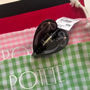POTETE ribbon heart clip 리본 하트 클립