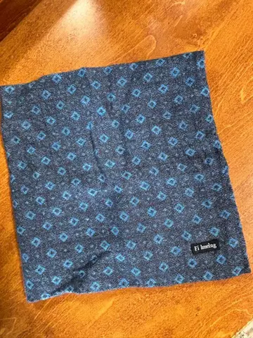 Fi imelang 네이비 블루 패턴 스카프