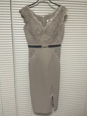 JEWELS 베이지 레이스 드레스