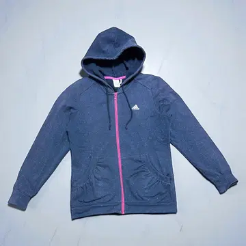 아디다스 후드티 S 사이즈 네이비 라메실 핑크 지퍼 UV 케어