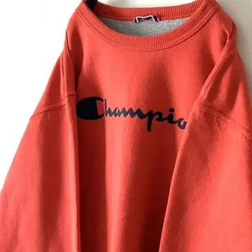 챔피온 로고 맨투맨 트레이닝복 L 오렌지 구제 의류