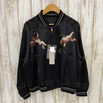 rm-7601) 라드 뮤지션 새틴 천사 패턴 리버서블 블루종